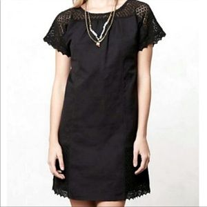 Anthro Girls From Savoy Black Crochet Shift Dress